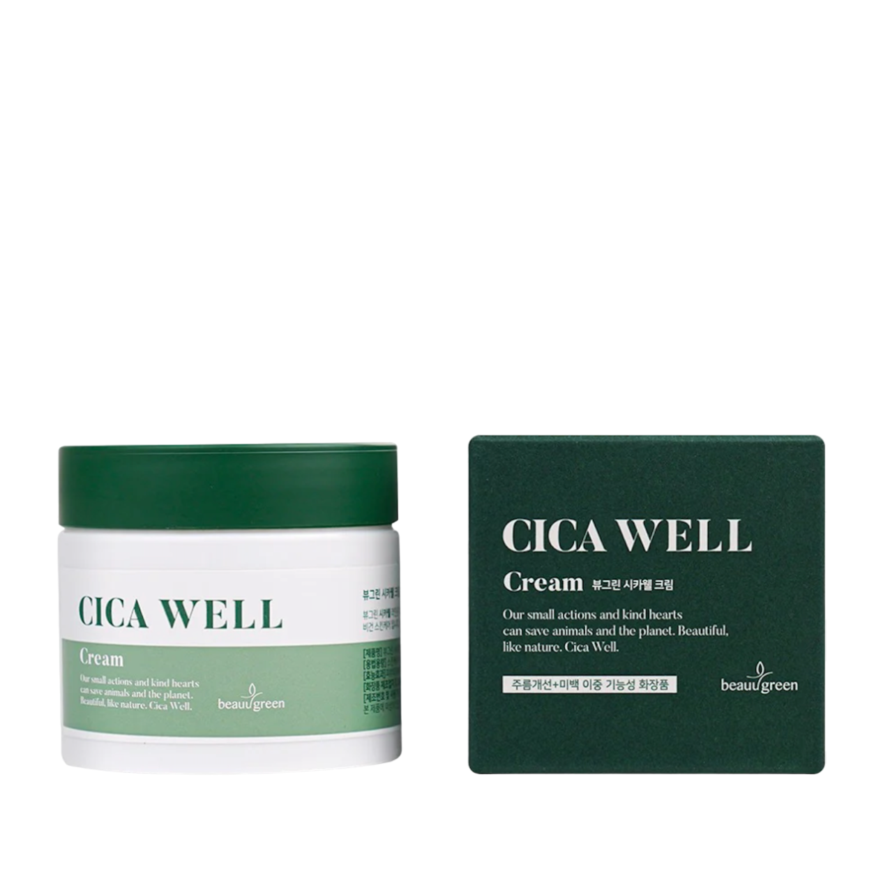 BEAUUGREEN - Cica Well Crème - Hydratation et apaisement pour peaux sensibles (50 ml)