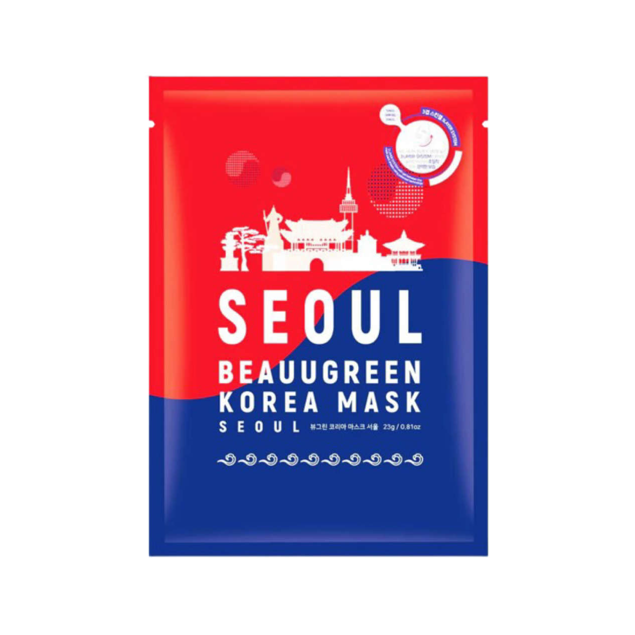 BEAUUGREEN - Masque Séoul - Anti-âge, hydratation et apaisement (23g - 1pc)