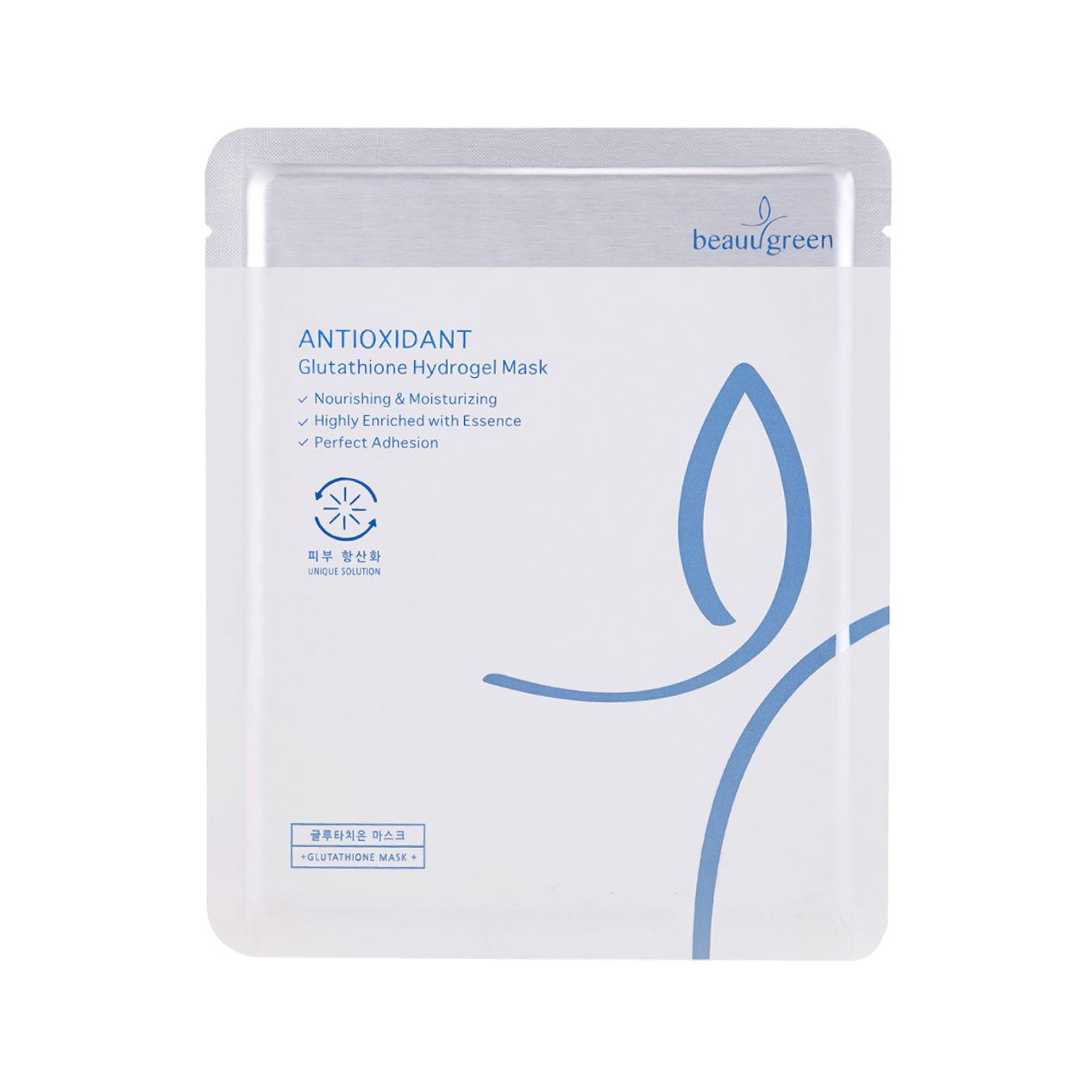 BEAUUGREEN - Masque hydrogel au glutathion - Antioxydant et éclat de la peau (30g - 1pc)